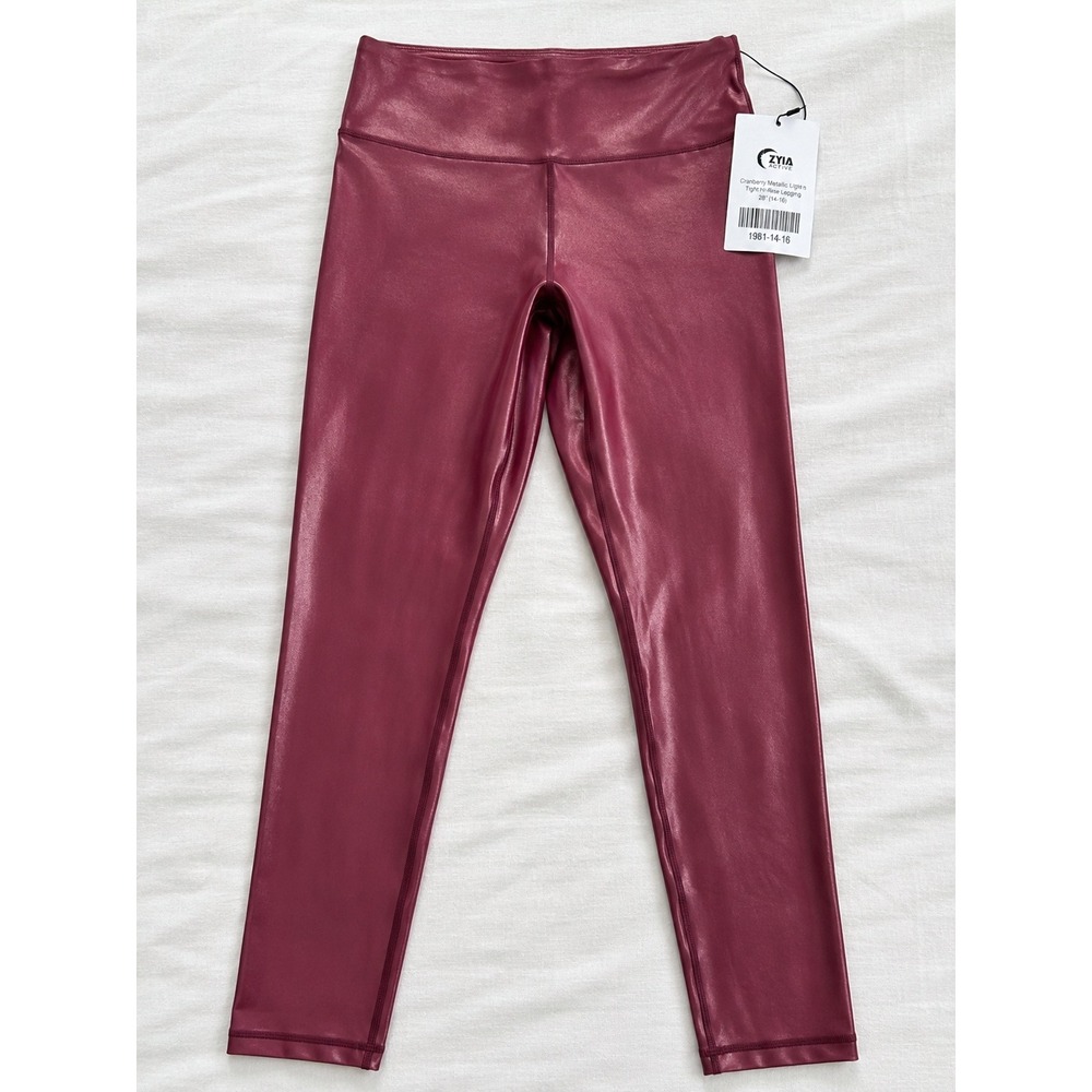 Zyia Active Cranberry Metallic Light n Tight Hi-Rise Legging 28" 1981 Size 14-16